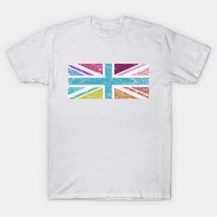 Distressed Long Union Flag Multicol T-Shirt